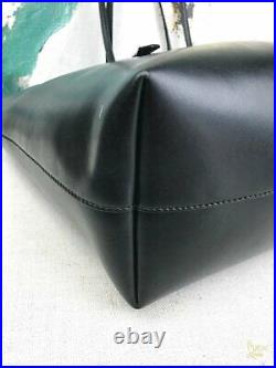 $1450 FENDI Black Leather Monster Eyes Roll Shopping Tote Bag SALE! Zip Top
