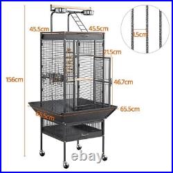 156cm Play Top Parrot Cage Rolling Metal Bird Cage For Small/ Medium Size Birds