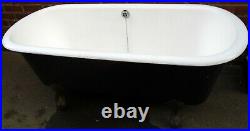 1766 Antique Cast Iron Bath Roll Top Double Ended Extra Deep Claw Feet Victorian