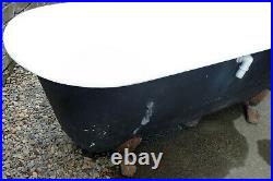 1766 Antique Cast Iron Bath Roll Top Double Ended Extra Deep Claw Feet Victorian