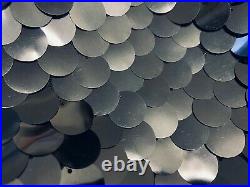 18mm Glitter Sequin Fabric Sparkling Paillettes Material 130cm Wide BLACK