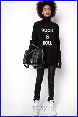 2023 Zadig & Voltaire Alma Rock Sweater Jumper Turtleneck Pullover Size XS Black