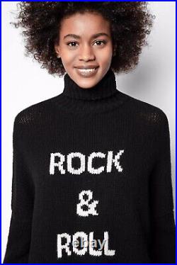 2023 Zadig & Voltaire Rock Sweater Jumper Turtleneck Pullover Size S Black NEW