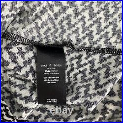 $225 Rag & Bone Black & White Shaw Paneled Long Sleeve Roll Neck Top Size Small