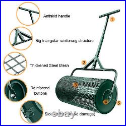 27INCH Rolling Garden Lawn Compost Peat Loam Top-Dressing Spreader Handle Side