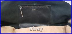 3.1 PHILLIP LIM 2 Tone Black Tan Leather HOUR BAG Double Top Handle Rolled Bag