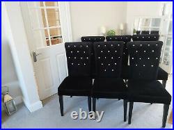 6 Black Velvet dining chairs