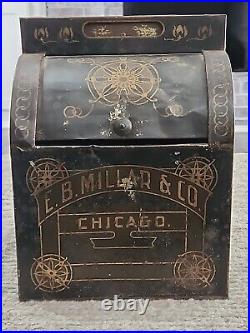 Antique General Store Tin Roll Top Coffee Display Bin E. B. MILLAR & CO Chicago