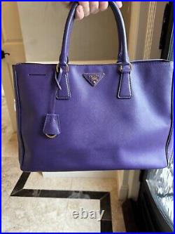 Authentic Prada Saffiano Double Pockets Purple