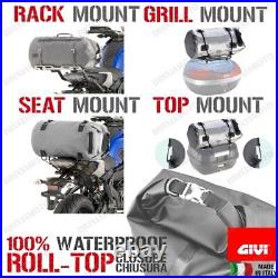 Bag Roll Top 30L Above Bauletto Motorcycle GIVI EA114BK + Rings Anchor E125