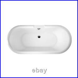 Balmoral 1700mm Double Ended Roll Top Bath with Black Claw & Ball Feet