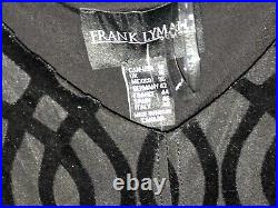 Beautiful Frank Lyman Designer Savioni Black Blouse Top Sz 14 NWT $215