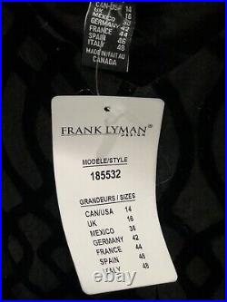 Beautiful Frank Lyman Designer Savioni Black Blouse Top Sz 14 NWT $215
