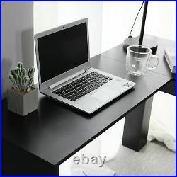 Black Computer Desk MAC furniture PC Table Workstation Home Office with Shelves UK
