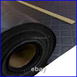 Black Leather Diamond Fabric Heavy Duty Leatherette Upholstery Vinyl Material
