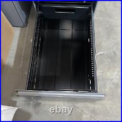 Box File Mobile Pedestal Drawer Unit Grey With Black Cushion Top Haworth
