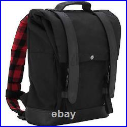 Burly Brand Roll Top Waxed Cotton Backpack Black