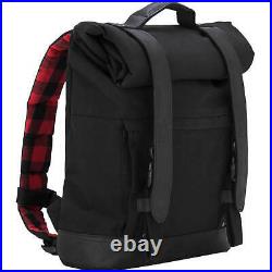 Burly Brand Roll Top Waxed Cotton Backpack Black