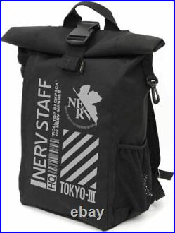 COSPA EVANGELION Nerv Roll-top Backpack Black From Japan New