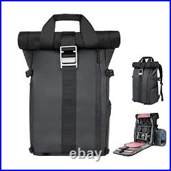 Camera Backpack Waterproof, Photography Bag Rolltop for DSLR SLR