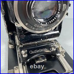 Certo Certotrop 6x9 with top spec Tessar f3.5 lens. Inc roll-film back & holders