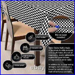 ClearlyElegant Nice Gingham Design Thick Party/Event Tablecloth Roll With Cutter