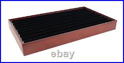 Counter Top Mahogany Display Tray with Ring or Cufflink Display Rolls Insert