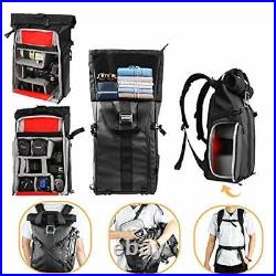 DSLR Camera Backpack Rolltop Laptop Compartment Quick Side Access