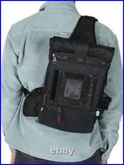 Diesel Mens One Shoulder Backpack with Roll Top X-Pac Bag KOGA Black