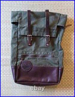 Duluth Pack Deluxe Roll Top Scout Pack Green Canvas Leather Made in USA