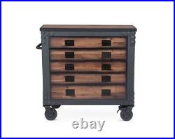 Duramax 36 in. 5 Drawer Rolling Tool Chest with Wood Top