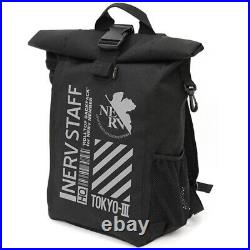 Evangelion NERV Roll Top Backpack COSPA black ruck bag W28cm×H47cm×D17cm