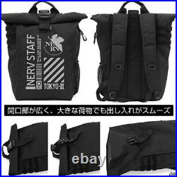 Evangelion Nerf Roll-Top Backpack Black Mens Anime Goods Sprouting Pitiable Cool