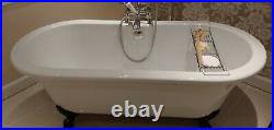 Evesham roll top bath with black feet including tap