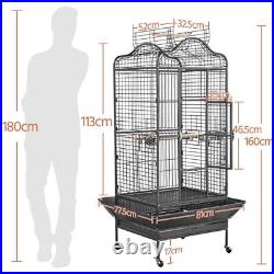 Extra Large Bird Cage Parrot Cage with Play-top for Budgie with Rolling Stand
