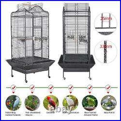 Extra Large Bird Cage Parrot Cage with Play-top for Budgie with Rolling Stand