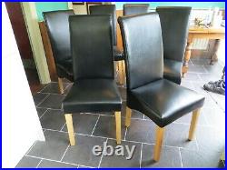 Faux Leather Dining Chairs Roll Top Scroll High Back Never Used