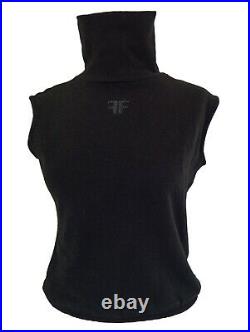 Fendi Vintage Black Roll Neck Wool Angora Tank Top Vest, It42, M
