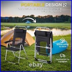 Folding Camping Table with 2 Camping Chairs, Roll Up Top, Mesh Layer Rack