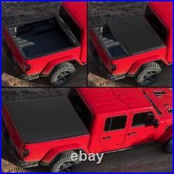 For 2020 Jeep Gladiator JT Pickup Bed Soft Top Roll Up Tonneau Cover withSide Rail