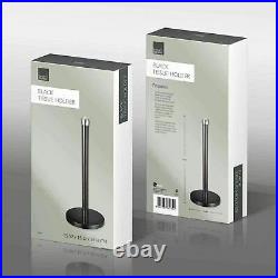 Free Standing S/ Steel Kitchen Roll Holder Paper Towel Metal Pole Stand
