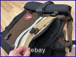 Freight Baggage Roll Top Backpack Brown Beige Black Color Switching Men's Bag