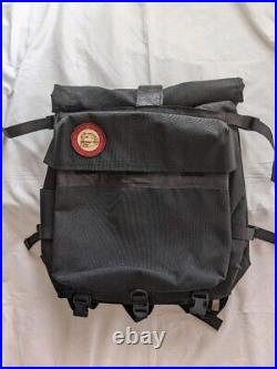 Freight Baggage Roll Top Messenger Old Tag Bag Black Rare From Japan Used