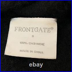 Frontgate Cashmere Braided Open Cardigan Sweater Black Sz Small Rolled Hem Tunic