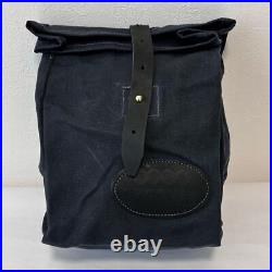 FrostRiver Roll Top Leather Bag Bushcraft Black Canvas Small New 11.8x11.6x5.1in