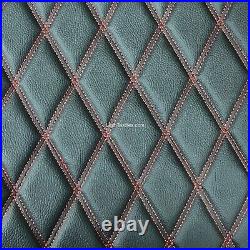 HEAVY Bentley Quilted Double Stitch Diamond Foam Car Seats Upholstery Fabric 54