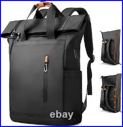 Hk Roll Top Backpack Stretchable Laptop 15.6 Inch USB Port Water