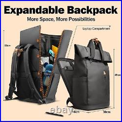 Hk Roll Top Backpack Stretchable Laptop 15.6 Inch USB Port Water