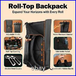 Hk Roll Top Backpack Stretchable Laptop 15.6 Inch USB Port Water