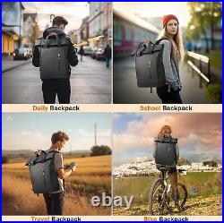 Hk Roll Top Backpack Stretchable Laptop 15.6 Inch USB Port Water